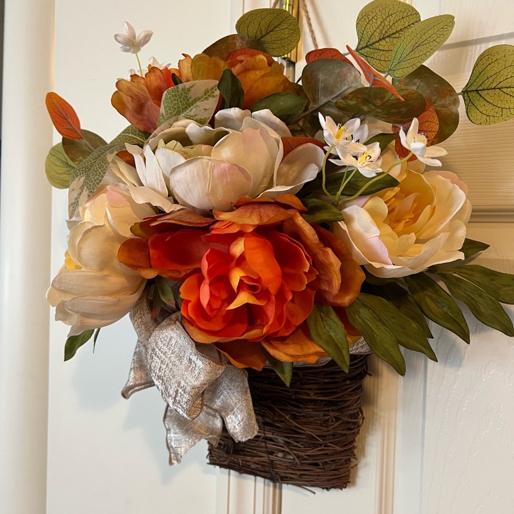 Ashland Orange and Cream Faux Floral Accent